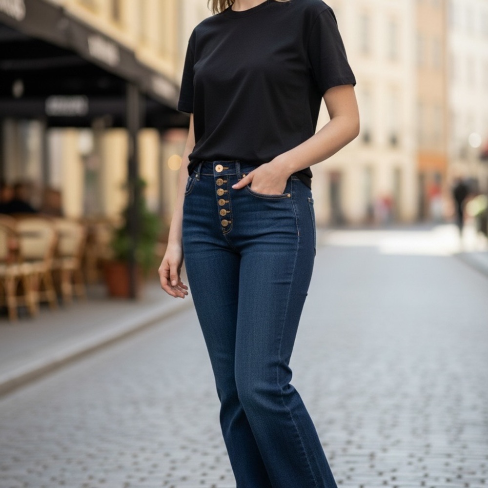 Michael Kors Dark Blue Flare Jeans